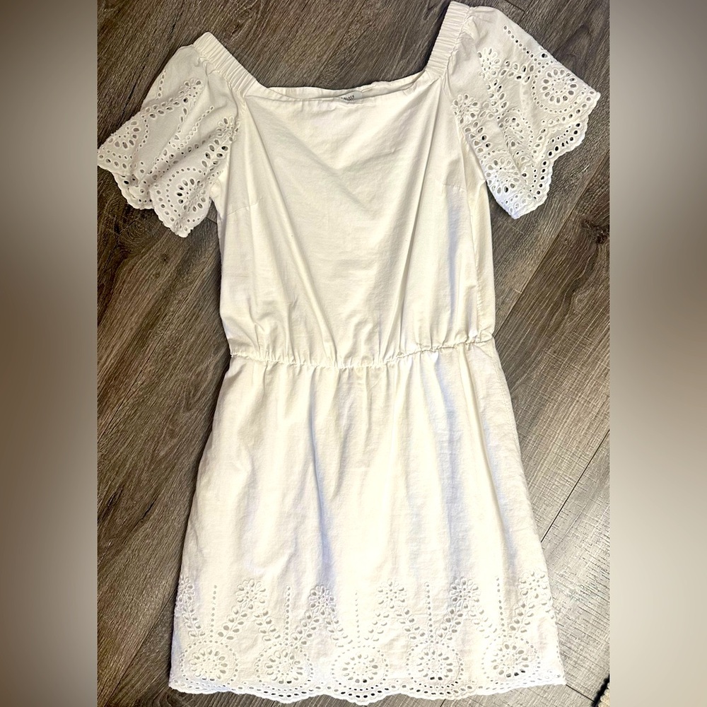 Elegant White Eyelet Dress